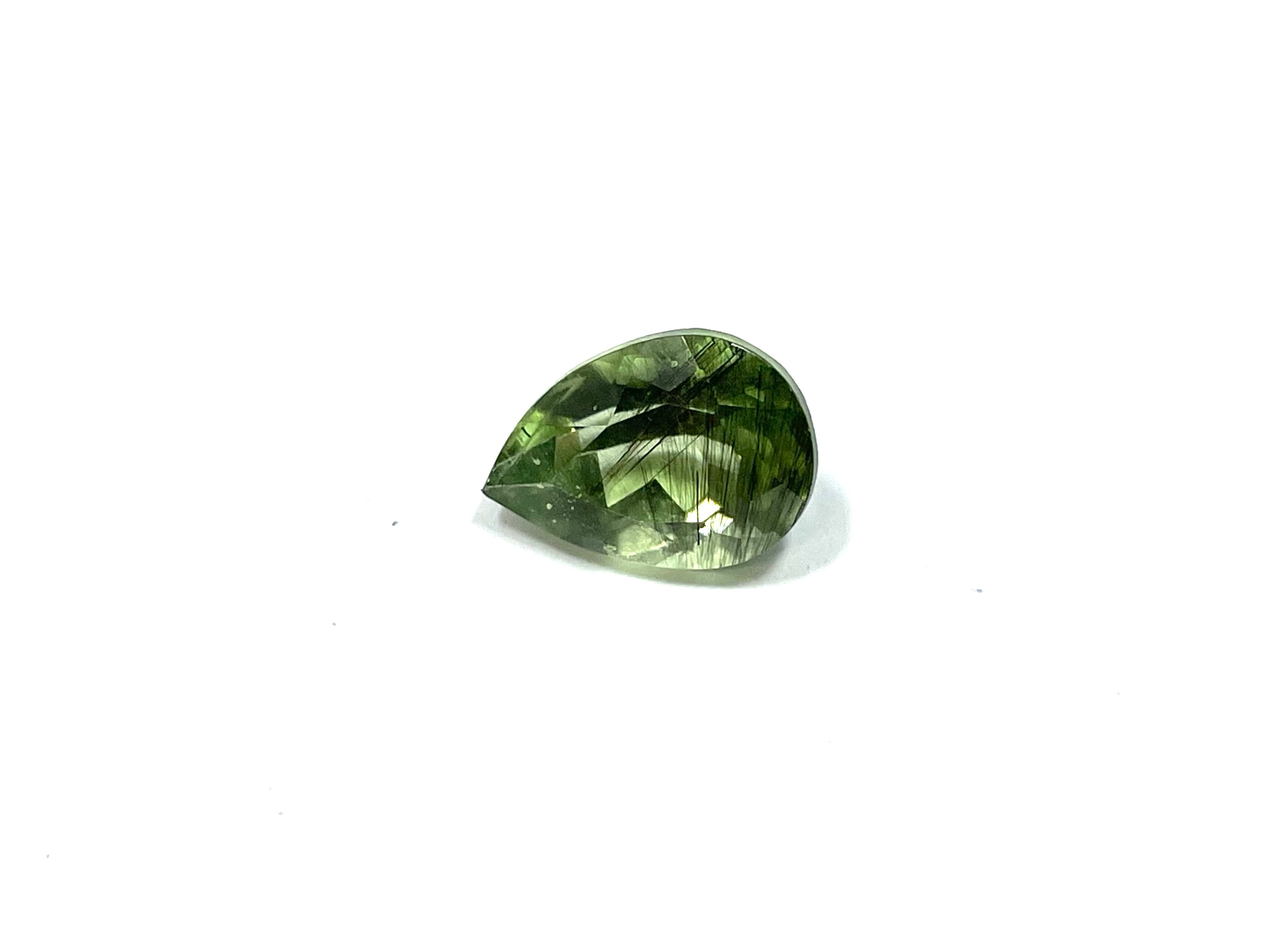 ルチルinペリドット ルチルペリドット 3.83ct ルース ◇ クッションカット