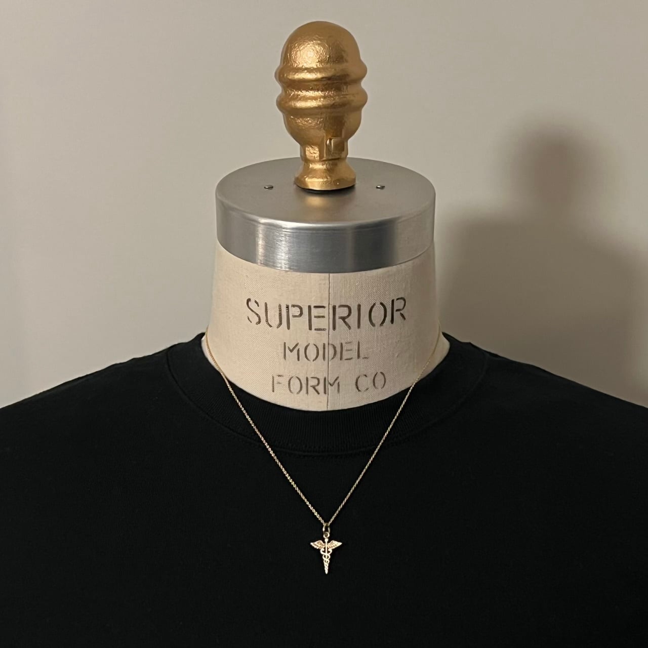 VINTAGE TIFFANY & CO. 14K Gold Caduceus Pendant Necklace