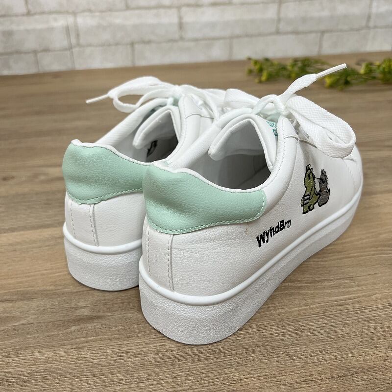 スニーカー レディース 白 ホワイト 恐竜 キャラクター かわいい 中学生 小学生 学生 通学 シンプル ワンポイント 3318 Moda Ladian