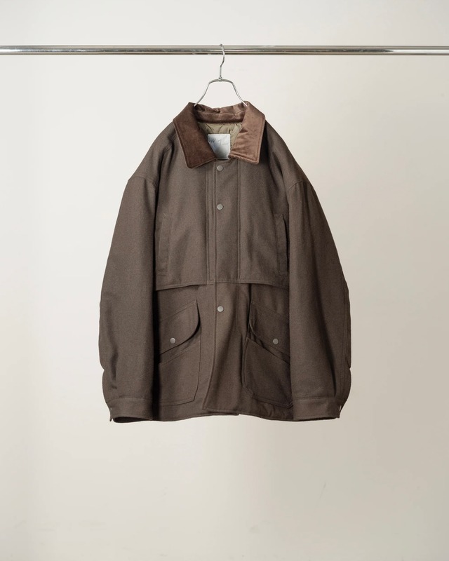 ANCELLM / WOOL HALF JACKET (BROWN)