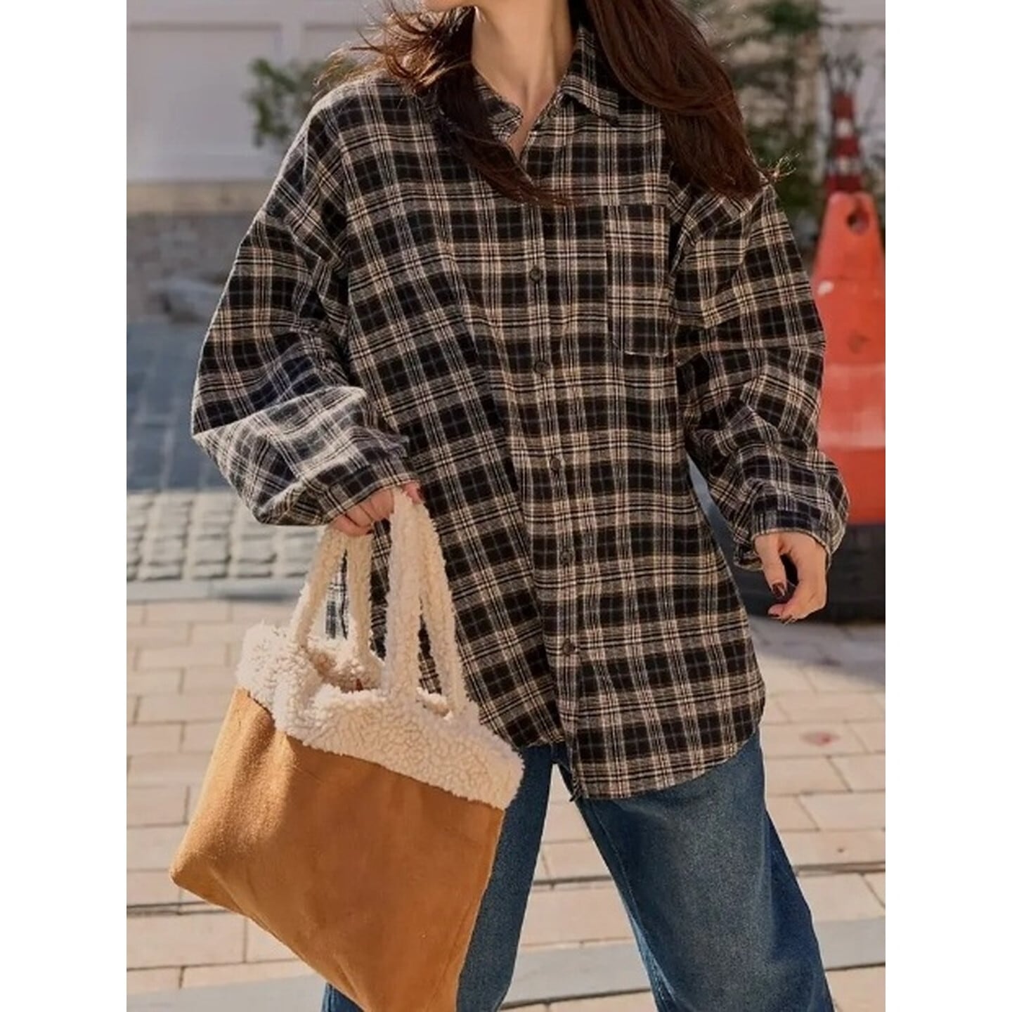 ラフチェックトップス RA3026