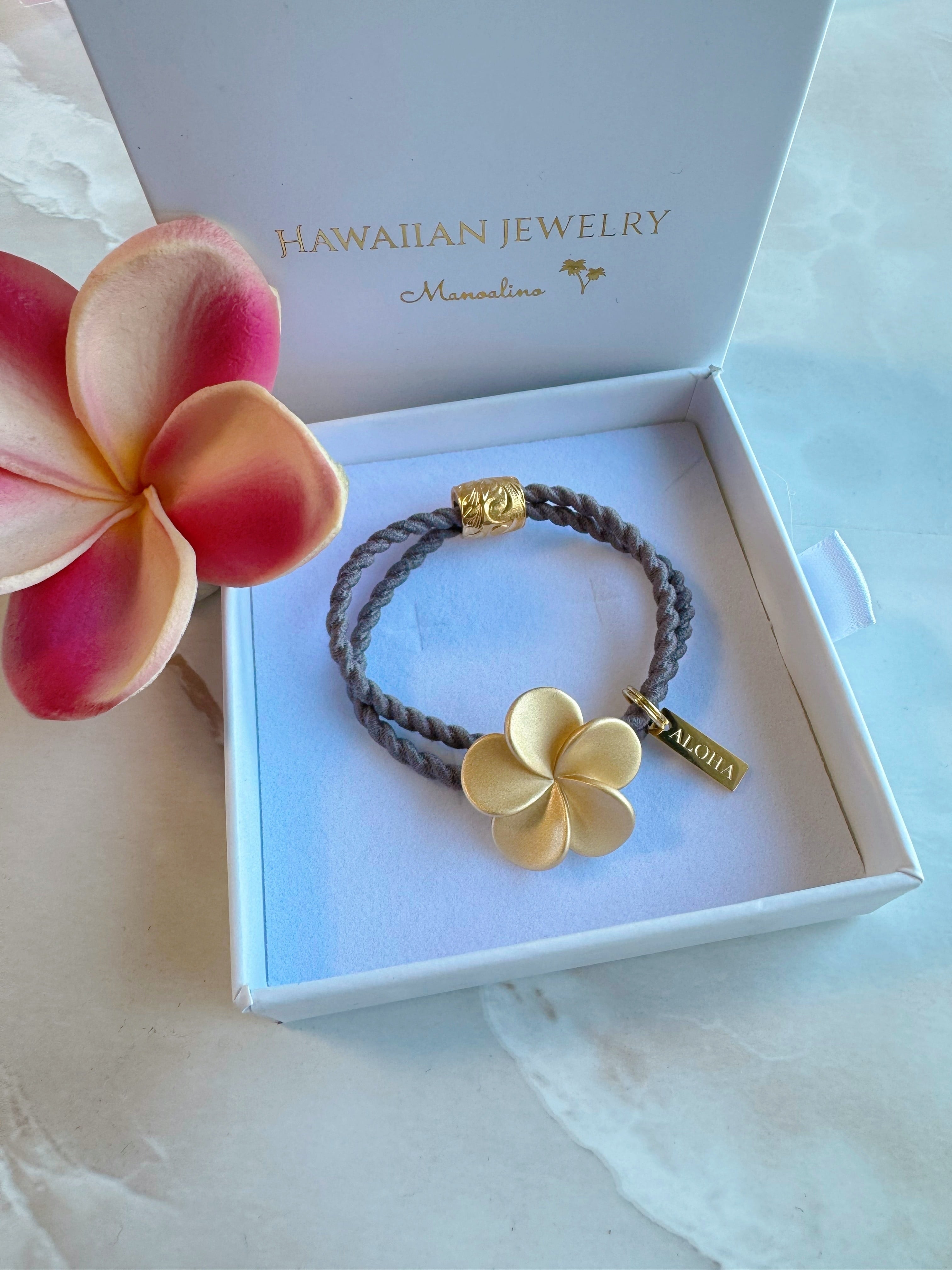 【3color】Plumeria hair accessory Hawaiian jewelry(ハワイアンジュエリープルメリアヘアゴム)
