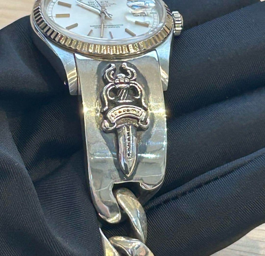 h*e様 クロムハーツ ロレックス コマ シルバー chromehearts R クロムハーツ Chrome Hearts × ロレックス ROLEX Ref16014