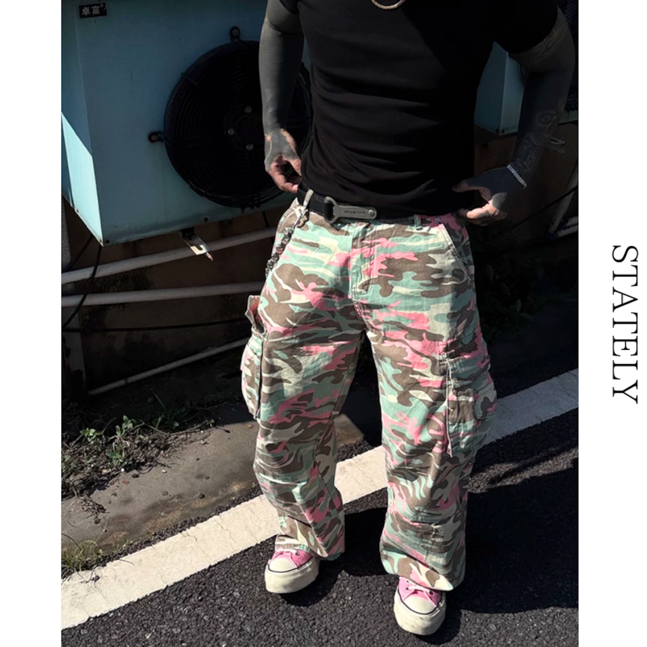 Pink Camo ワイドカーゴパンツ_B204・画像6
