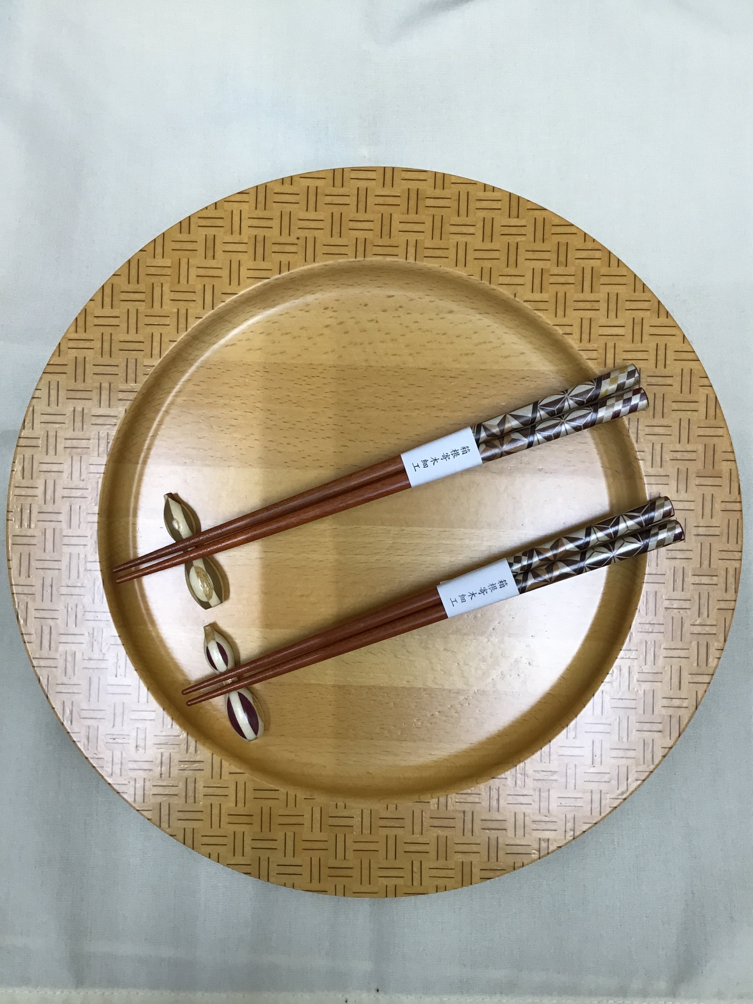 箱根寄木細工 夫婦箸 茶 | kiroshop