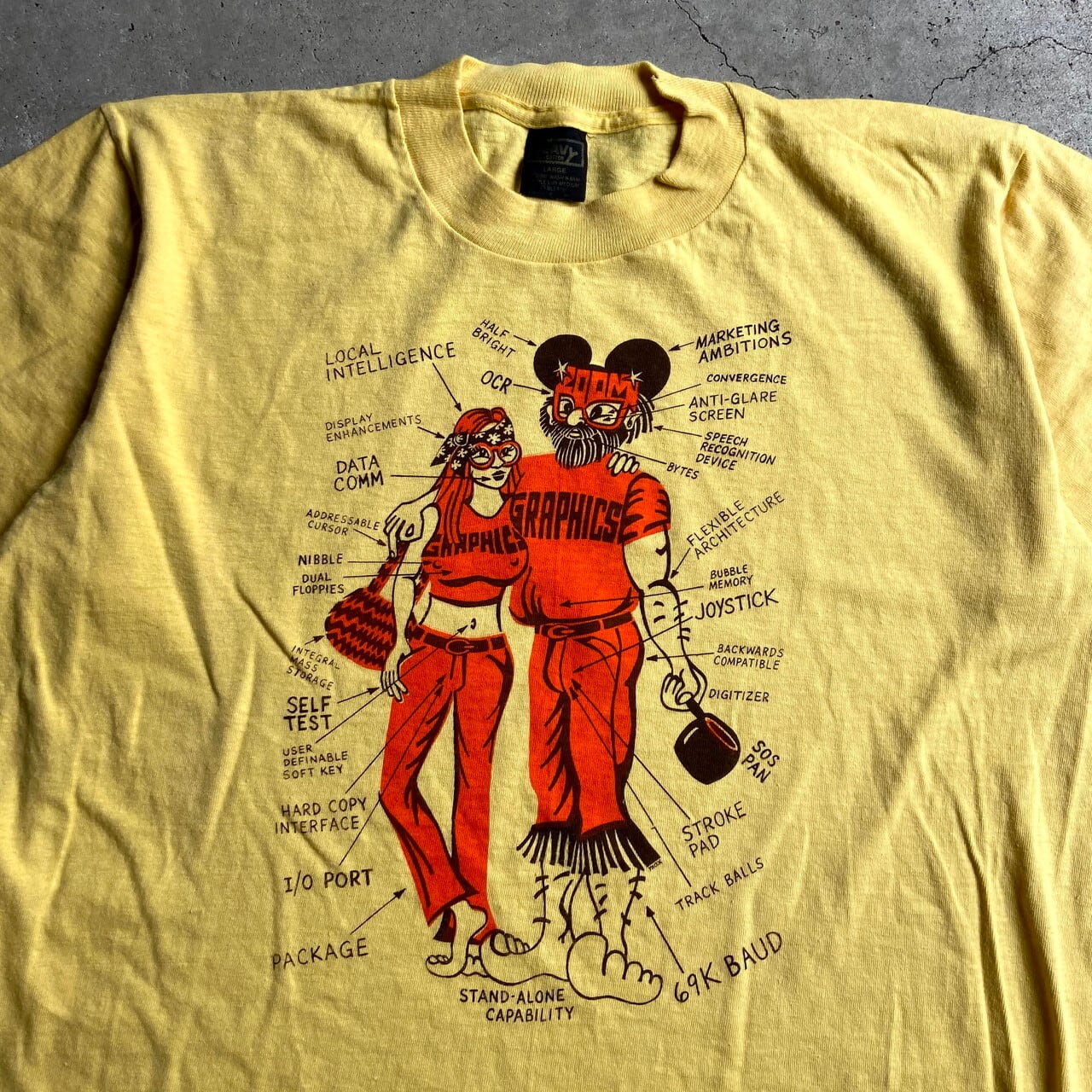 80年代 ビンテージ ファニープリント Tシャツ メンズL 古着 80S 