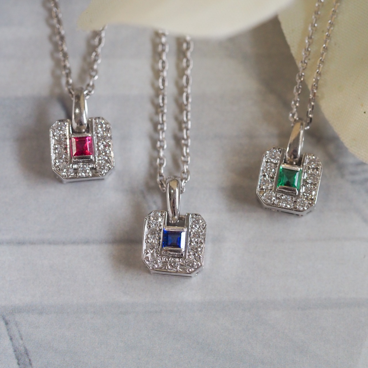 サファイアPtペンダント J-454 - 2