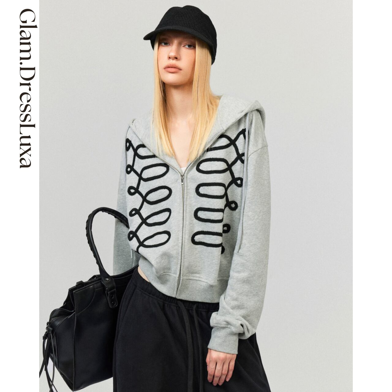 Cord Embroidery ジップパーカー_T09