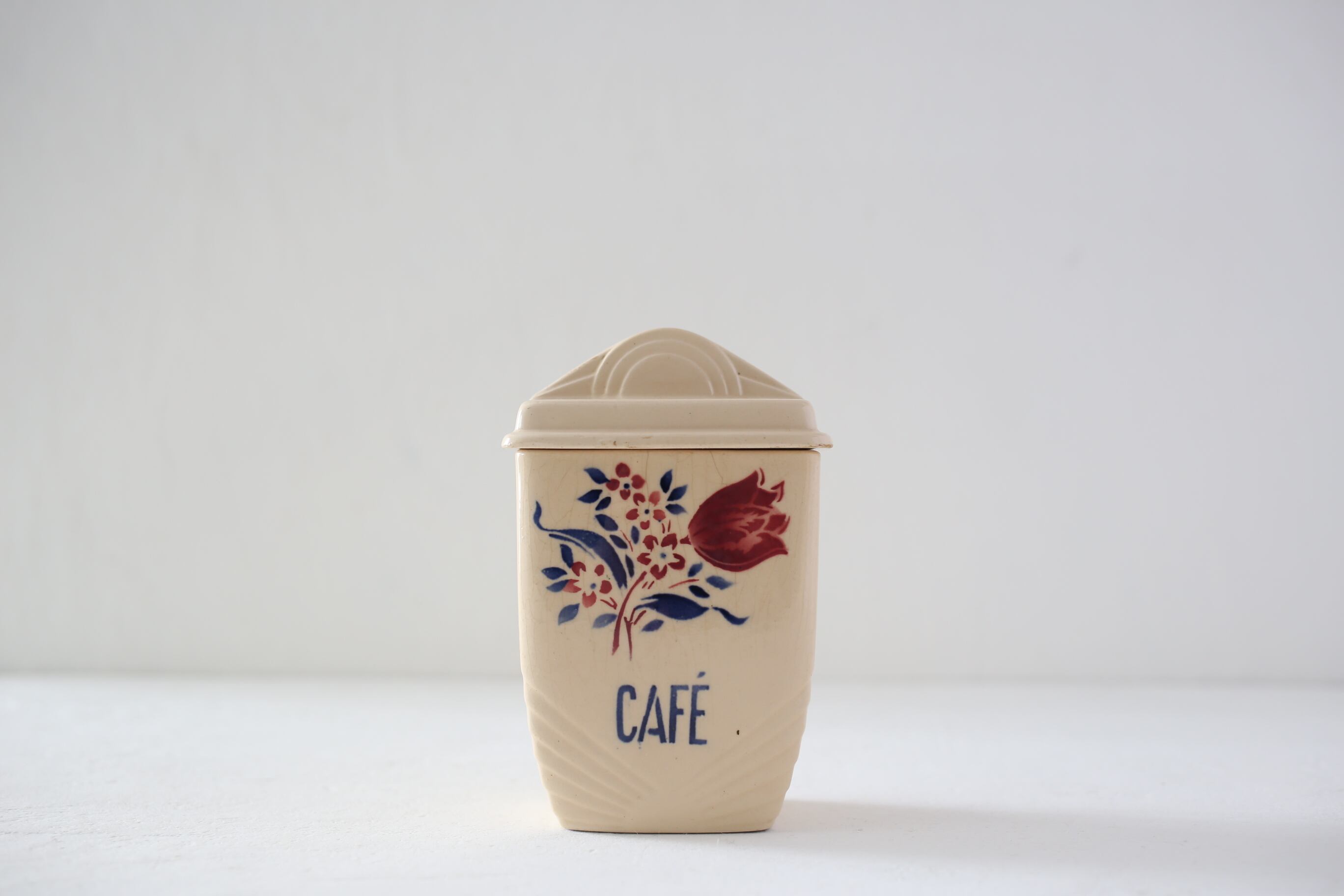 フランスアンティーク陶器製キャニスター