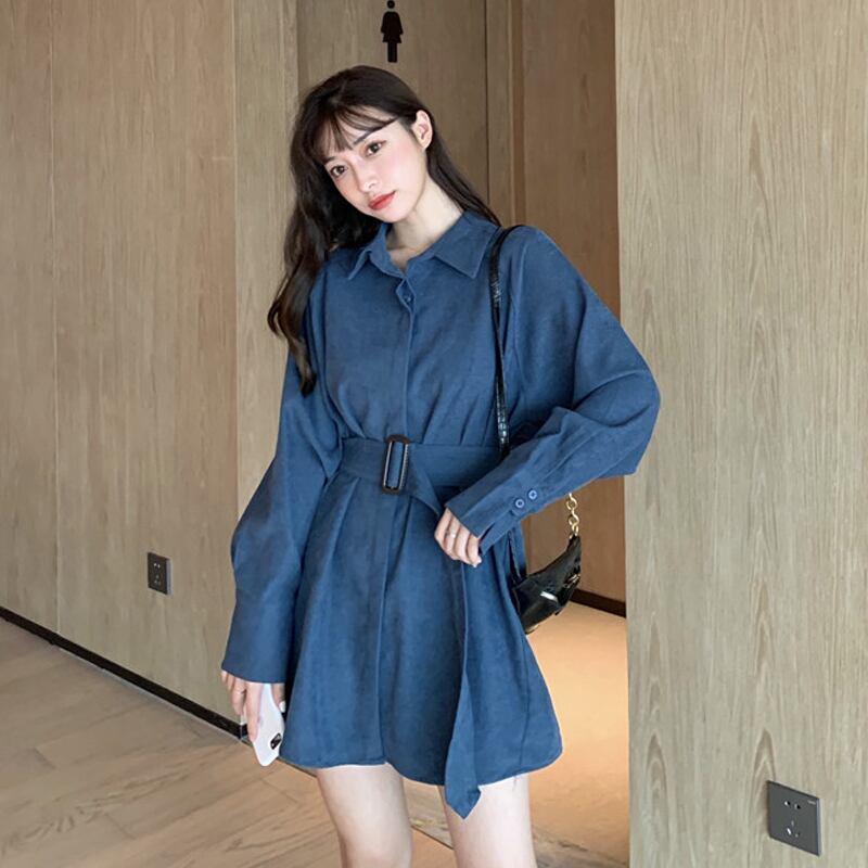 ブラウス スプリングレッドスタンダードスタイルルーズシャツ レディース ロング レトロ 春物 試着室9269384786