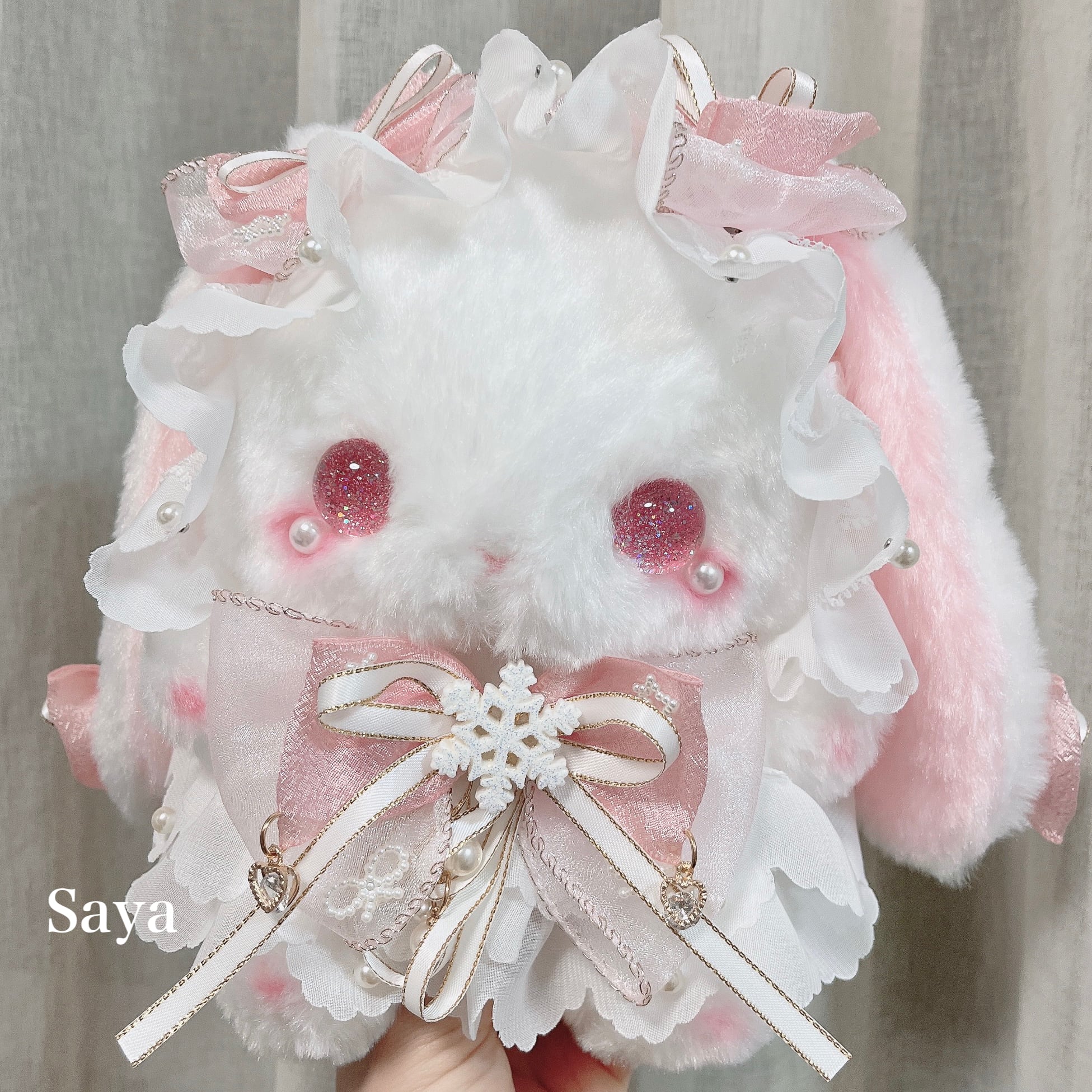 ♡ Snow crystal たれみみうさぎ ぬいぐるみポシェット pink