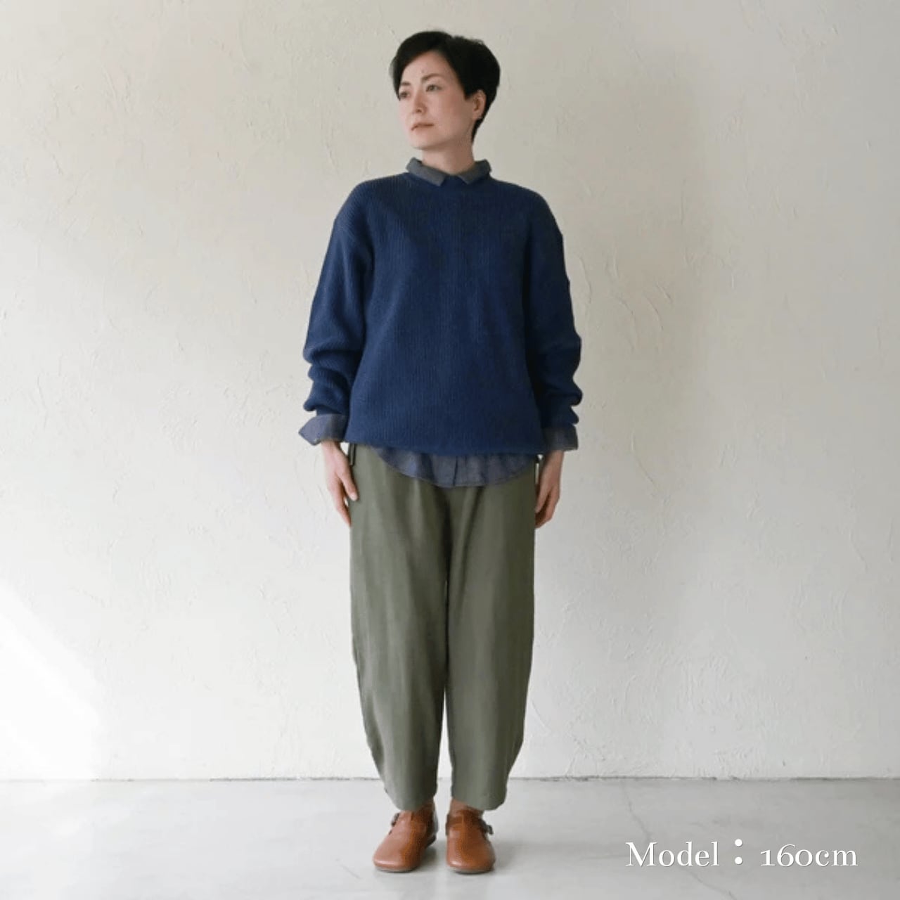 【sisam】スラブヘリンボンスソスリットパンツ|オーガニックコットン