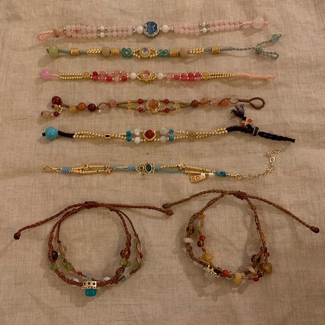 Somedayif手作り民族風ビーズ編みブレスレット 8s