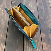 クロコダイル 長財布 アンティーク グリーン