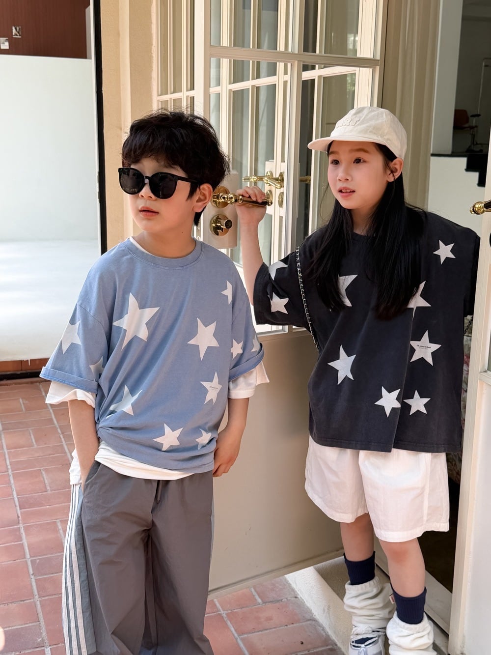 星柄Tシャツ（2色展開）KMAI｜トップス ビッグシルエット｜小学生