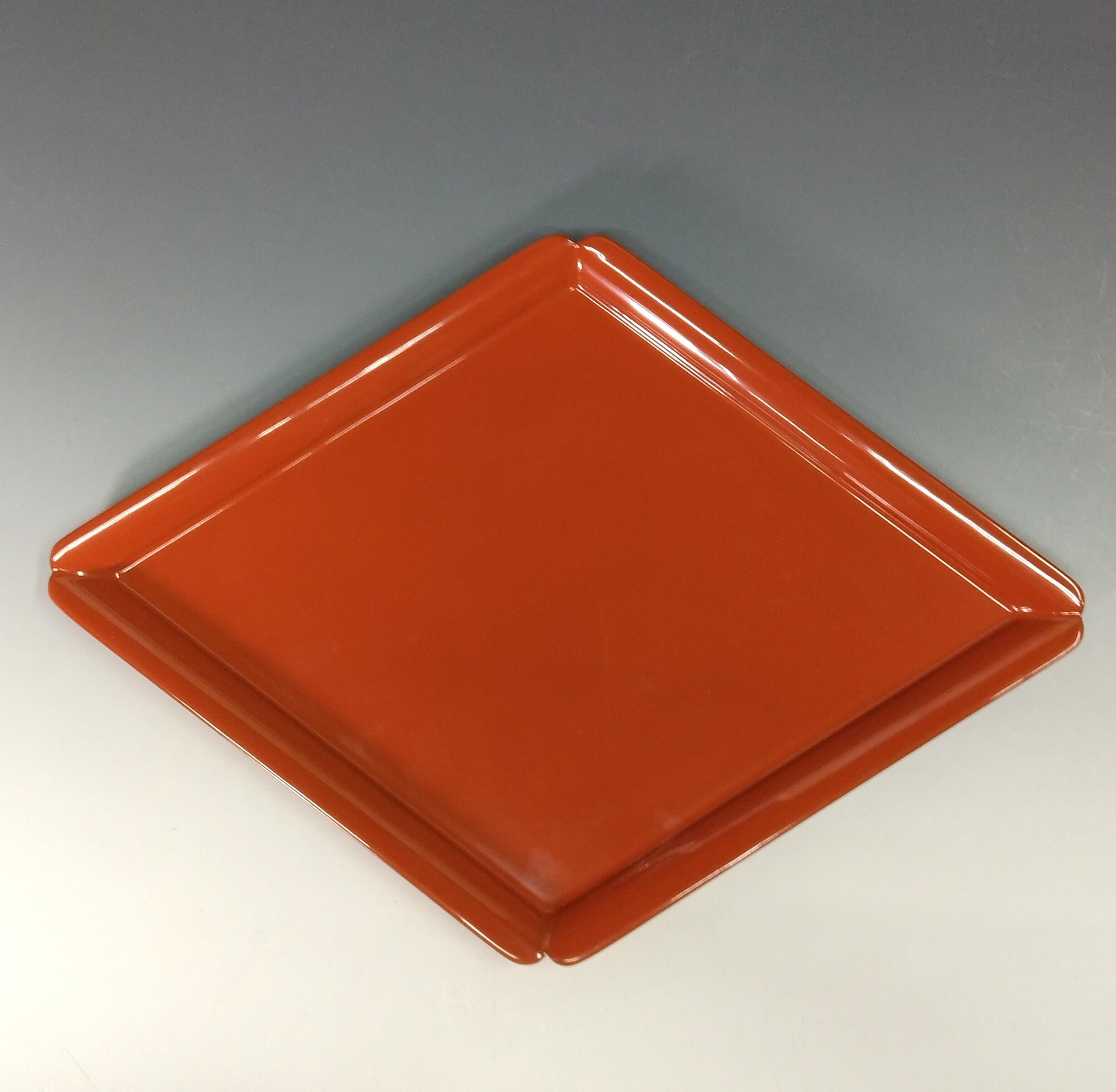 お買い得茶道具 輪島塗｜Wajima ware ( 石川 ) 本堅地 朱塗 菱形盆