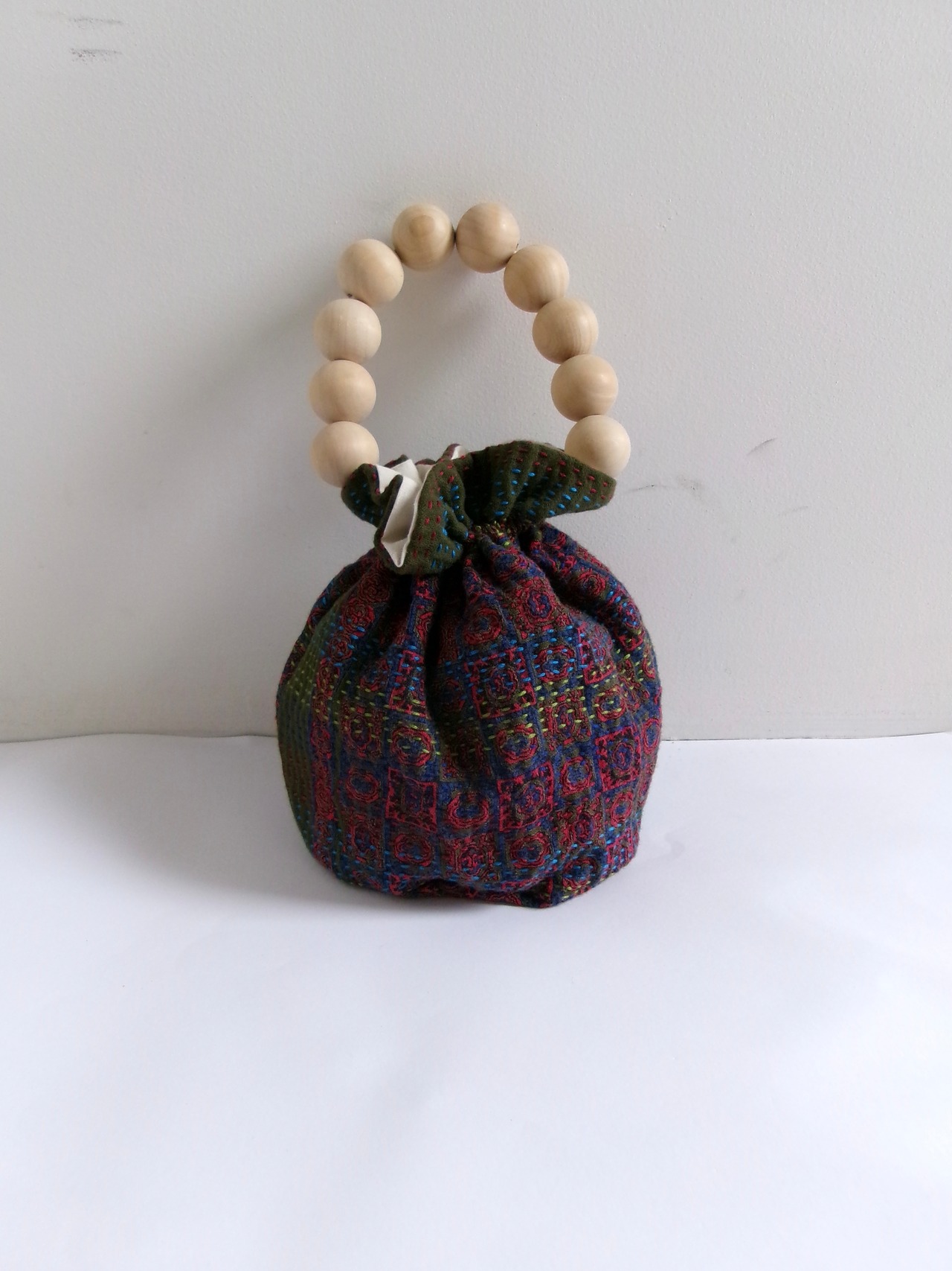 “ASTER” Hand quilt draws bag | ハンドキルトバッグ