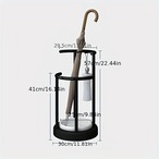 アイアン傘立て 傘ラック スリム傘 長傘 折りたたみ傘 コンパクト 玄関収納 玄関廊下飾り 取り外し可能 水受け皿付き ホテルロビー