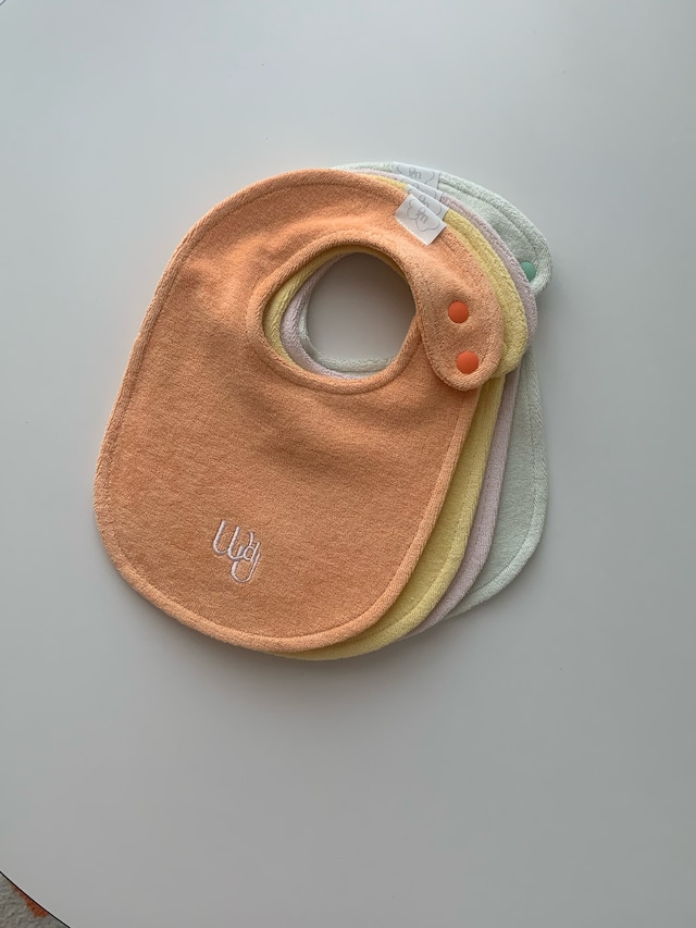 即納【2枚セット】Would.U 「cloud terry bibs」(coralorange+cloudmint)