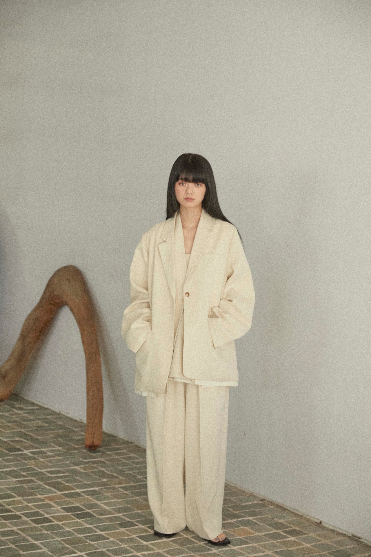 DU250501 linen like wide straight pants【T sizeあり】【Re Stock】【残り僅か】