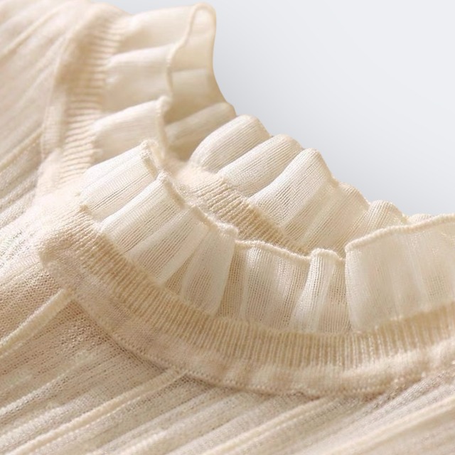 《mom》frill sheer sleeveless T