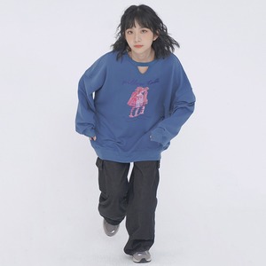 ONLINE純潔な少女の長袖プリントスウェット