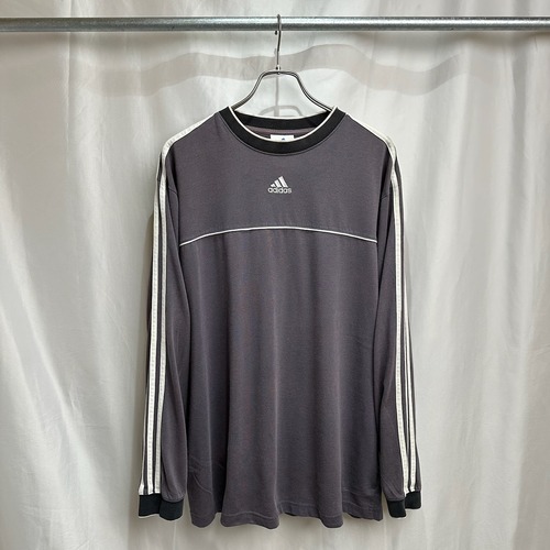 90s~ adidas フェード　スリーストライプス　ロンT　M