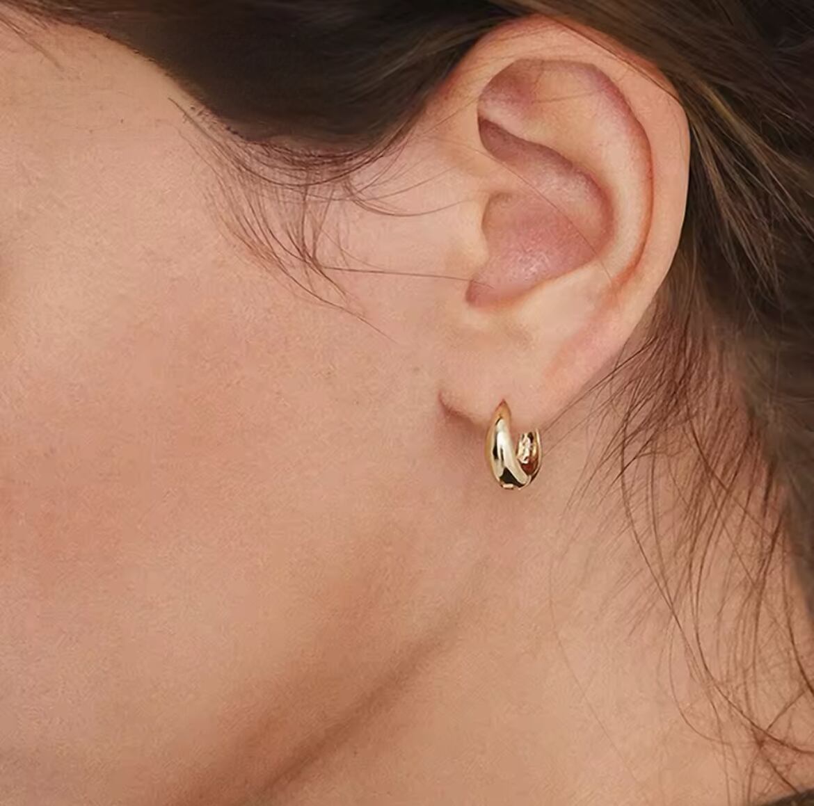 金アレ対応 ぽってりループピアス(0714)