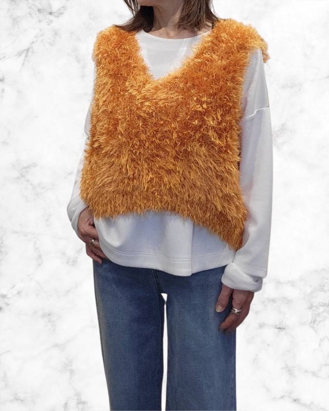 【11/10インスタライブ】フェザーベスト　80256113  ディニテコリエ　オレンジ