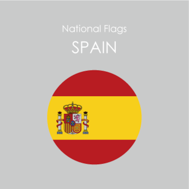 円形国旗ステッカー「スペイン」