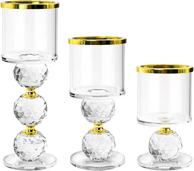 新品 クリスタルガラス キャンドルスタンド ロータス 25cm×11cm 2個