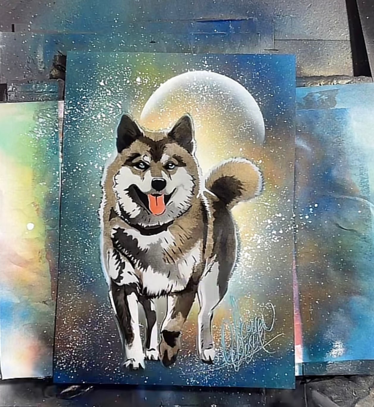 スプレーアートエデンさん B4サイズ 原画