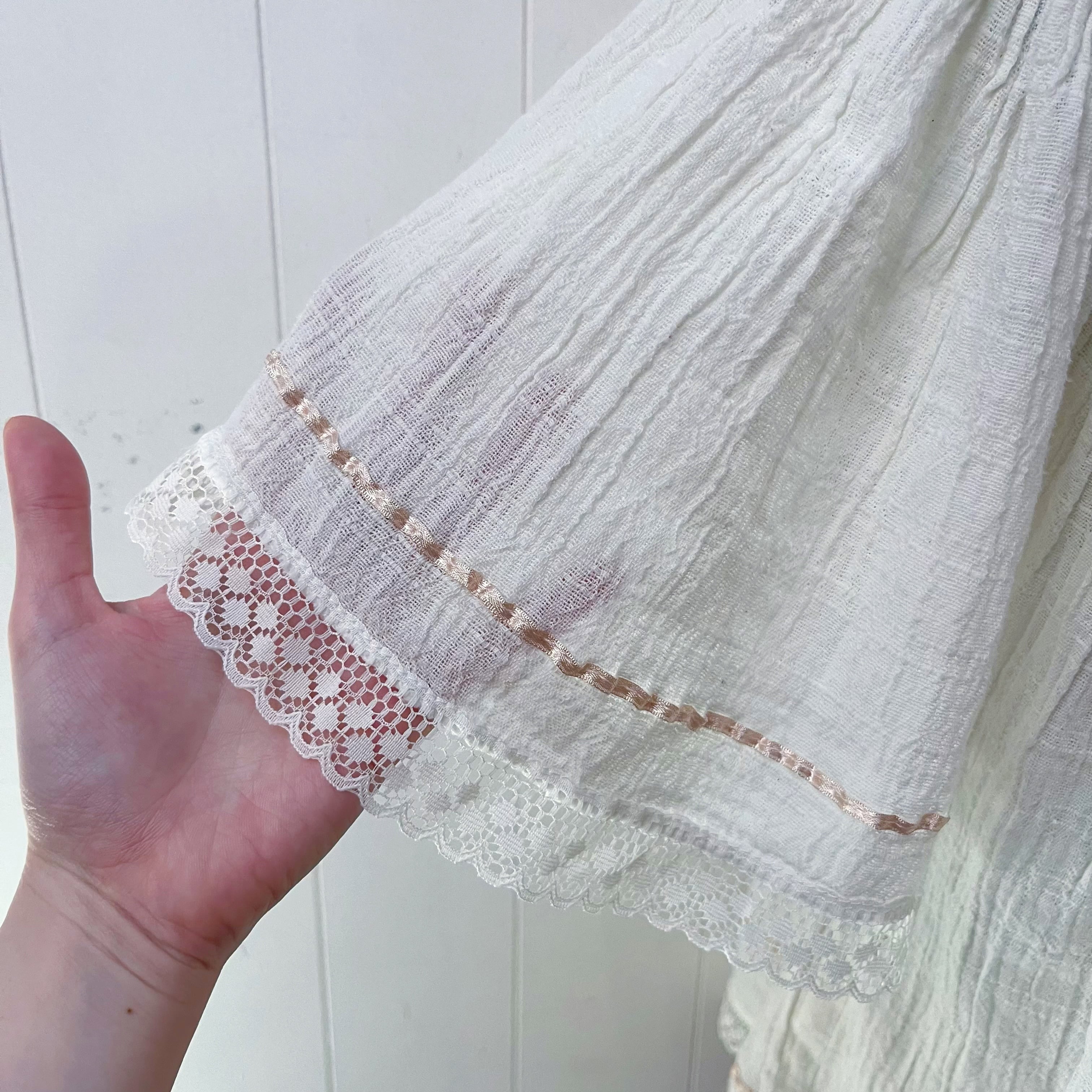 crochet ribbon bohemian blouse