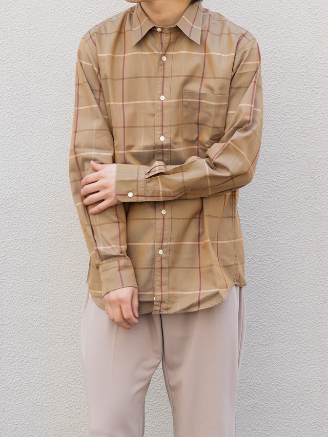 80's Burberry's Brown Checked Long Sleeve Shirt