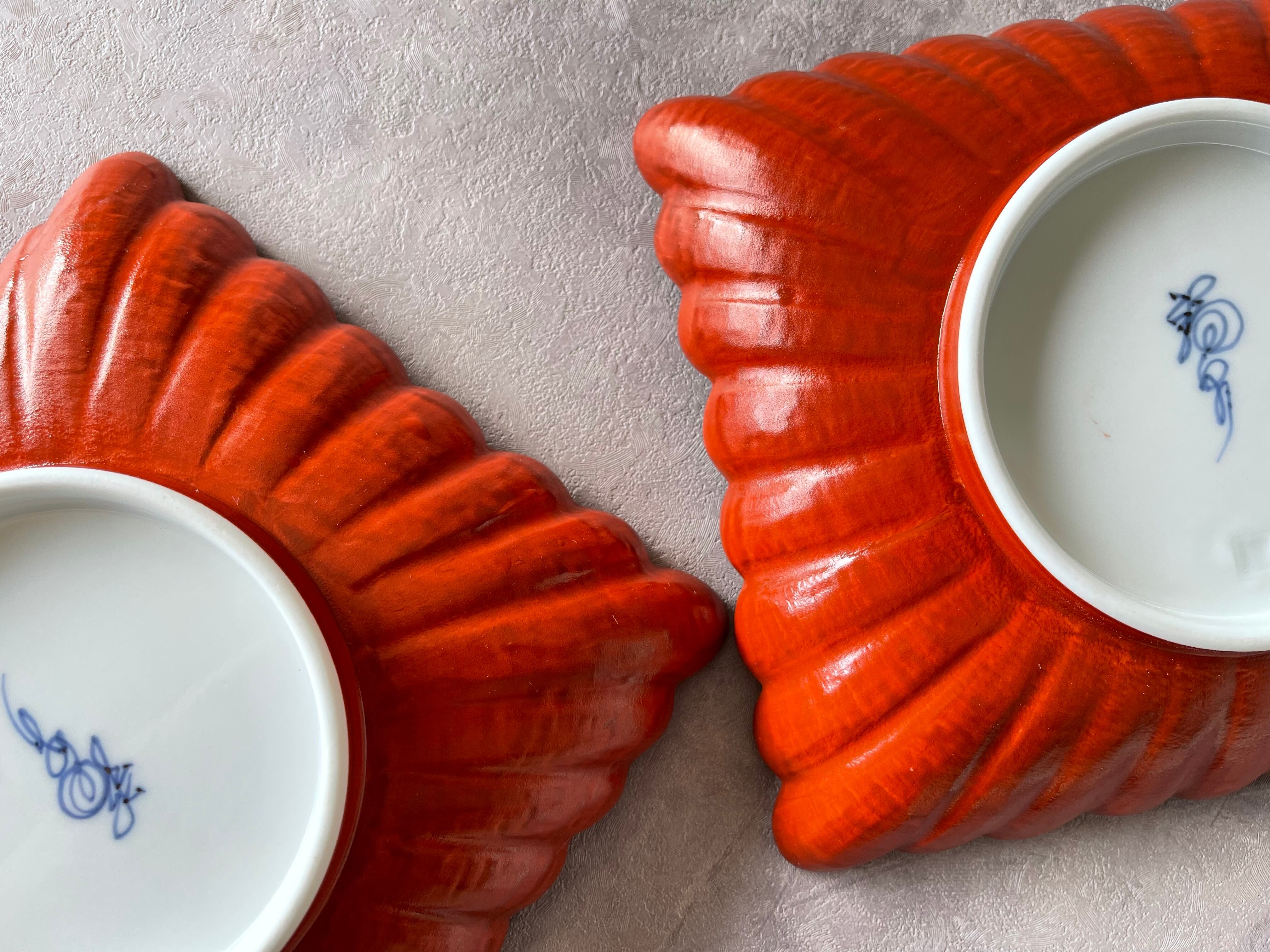 有田焼 福泉窯 菊割長角皿 / 朱巻 | FUCHIGAMI TOJIKI