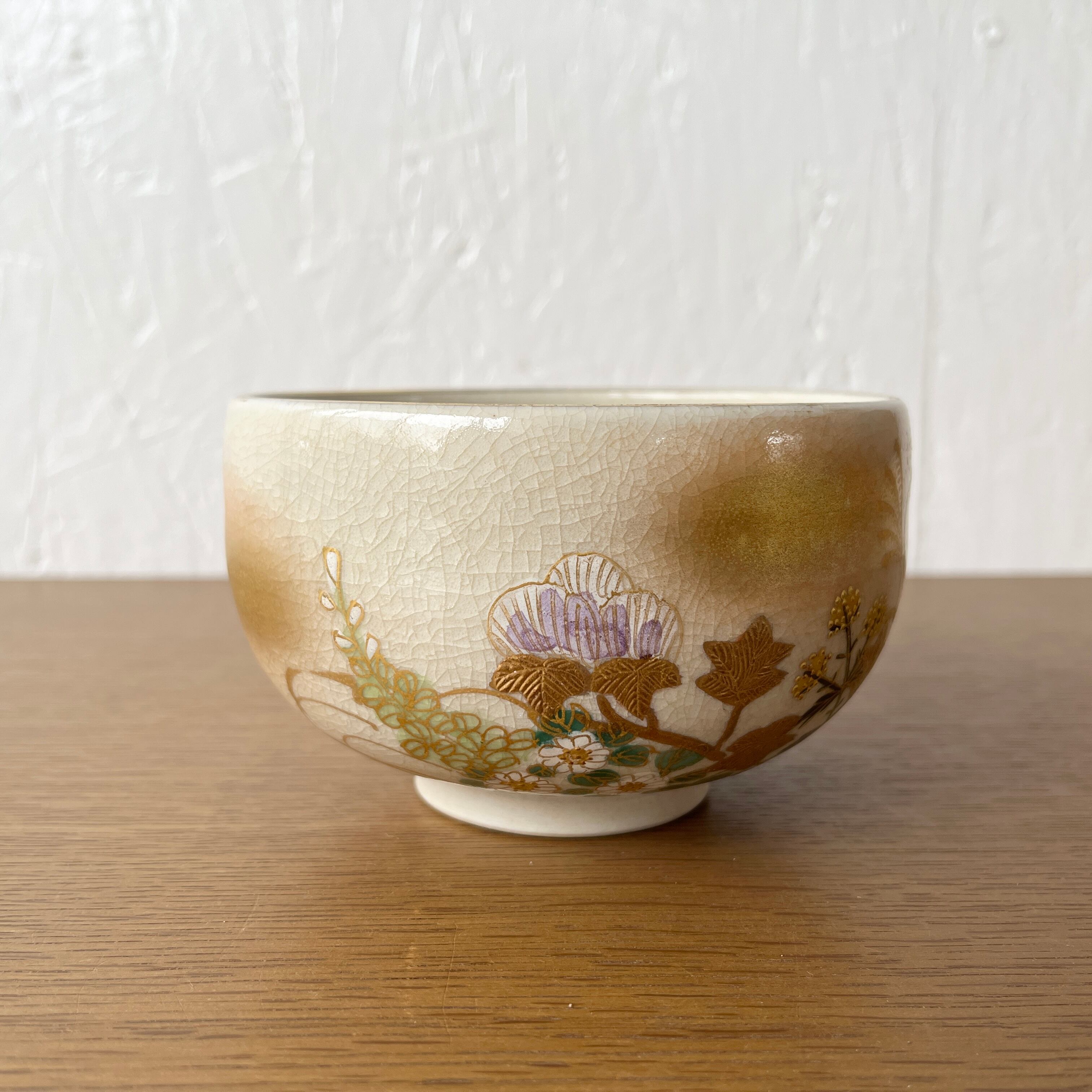 九谷焼 芦湖 抹茶盌 抹茶碗 茶道具 茶器 共箱 金彩 色絵 | reberry