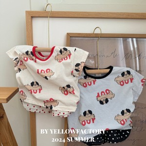 【yellow factory】ドッグドットセットアップ ブラック 80〜120cm 240803