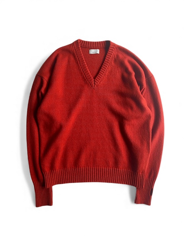 GEN IZAWA / Wool cashmere V neck sweater (orange)