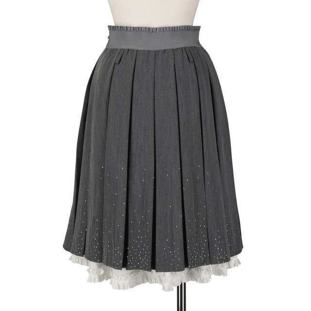 フリルラインストーンスカート　GRAY
