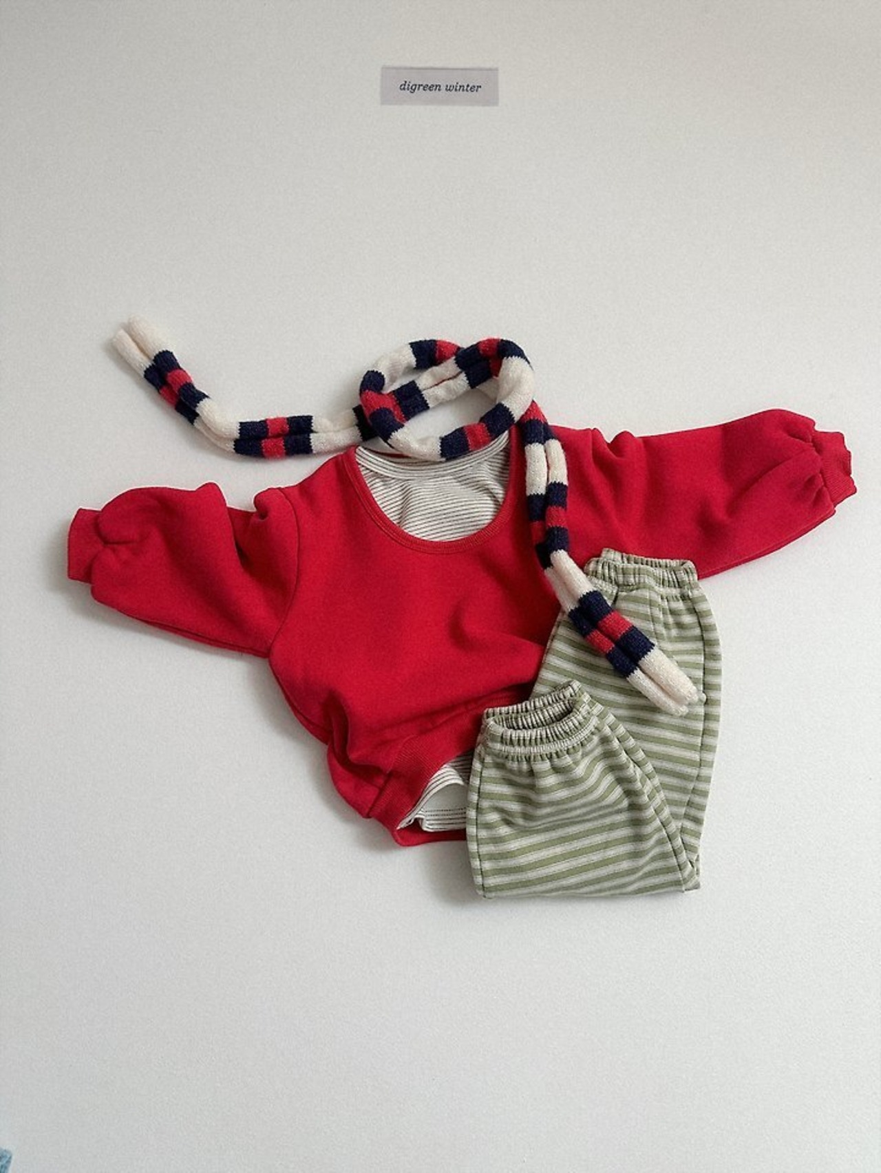 〖取寄〗韓国子供服 / 26winter / Digreen / チェリーストライプジョガーパンツ / キッズ / 冬服 *S~2XL*