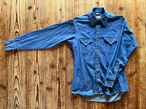 80's ELY デニムシャツ 表記(15 1/2-34) USA製