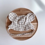 MOUSE WHITE GINGHAM｜タイプ：Hat / ツバ：Mixed brim / 耳：Neutral