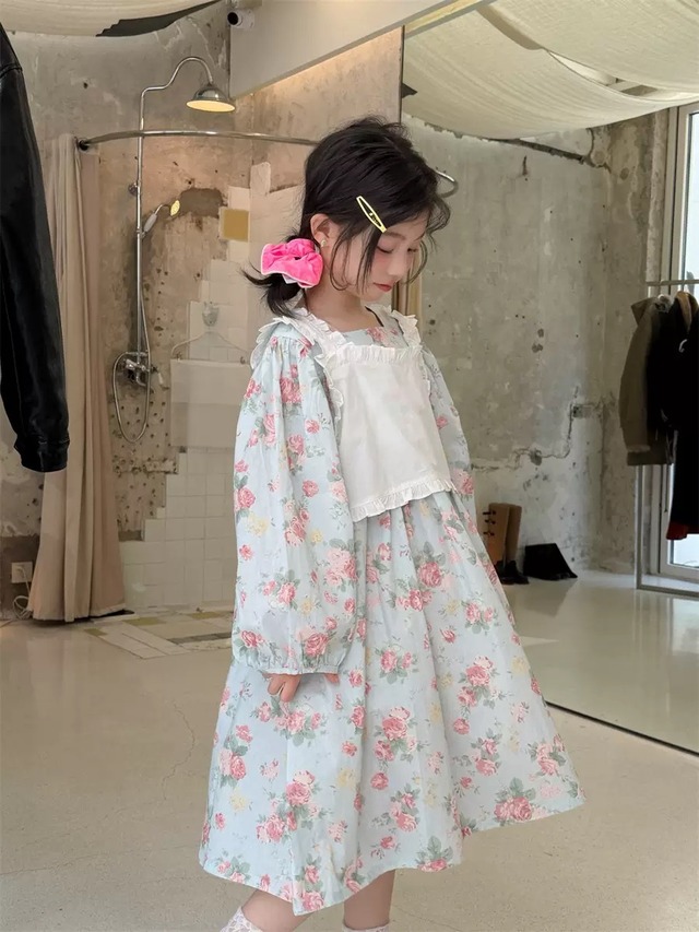 フラワーワンピース×ビスチェ セット
