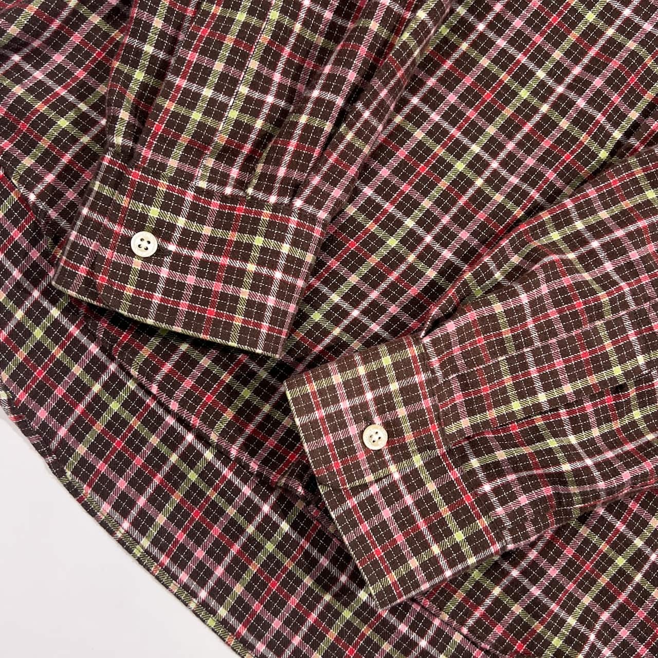 Crocodile クロコダイル チェック柄 BD ボタンダウン 長袖 ネルシャツ サイズ L/メンズ