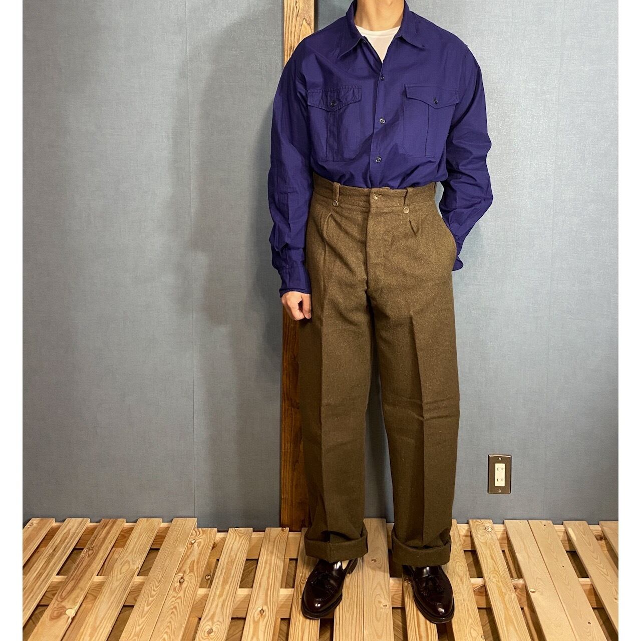 40’s〜50’s French グランパ 1950s- French vintage grandpa shirt 40s 50s フランス ヴィンテージ