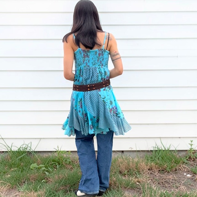 【LADIES】Boho Patchwork Cami Dress - Free Size