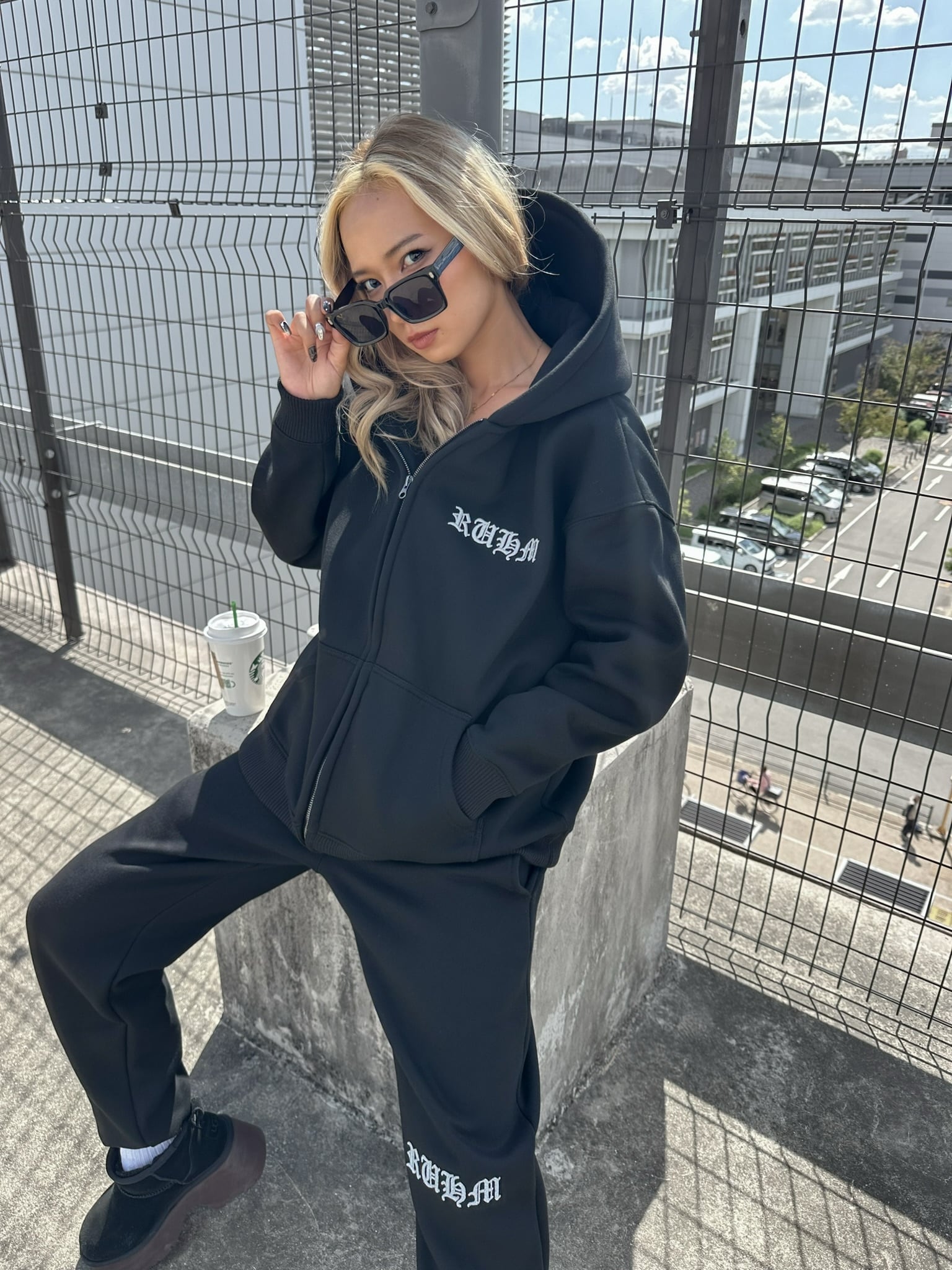 Ruhmリフレクター3D刺繍ロゴセットアップ Ruhm3Dリフレクター刺繍バックロゴセットアップ | Ruhm