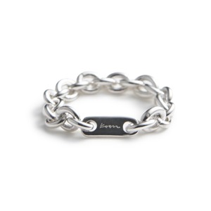 Plate chain silver ring