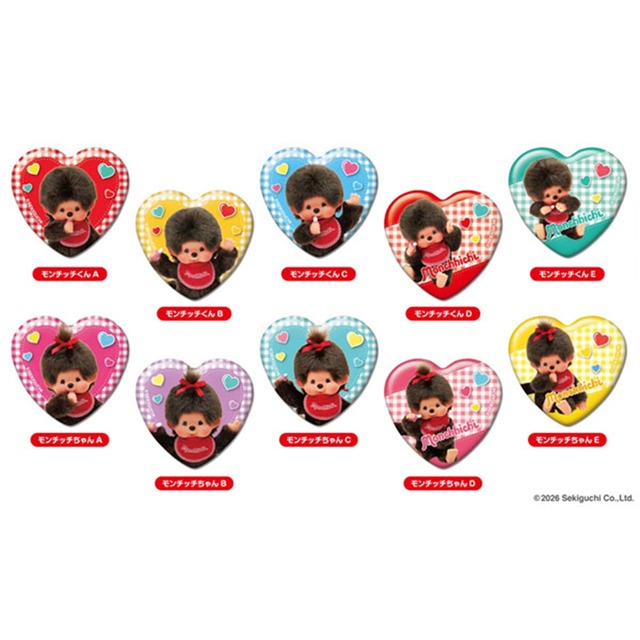【ロット販売】【10入】ハートCANバッジモンチッチ（TD）(8542884)