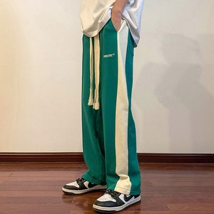 【韓国メンズファッション】サイドラインロングパンツ 配色 ルーズ ゆったり 個性派 古着 BW2144